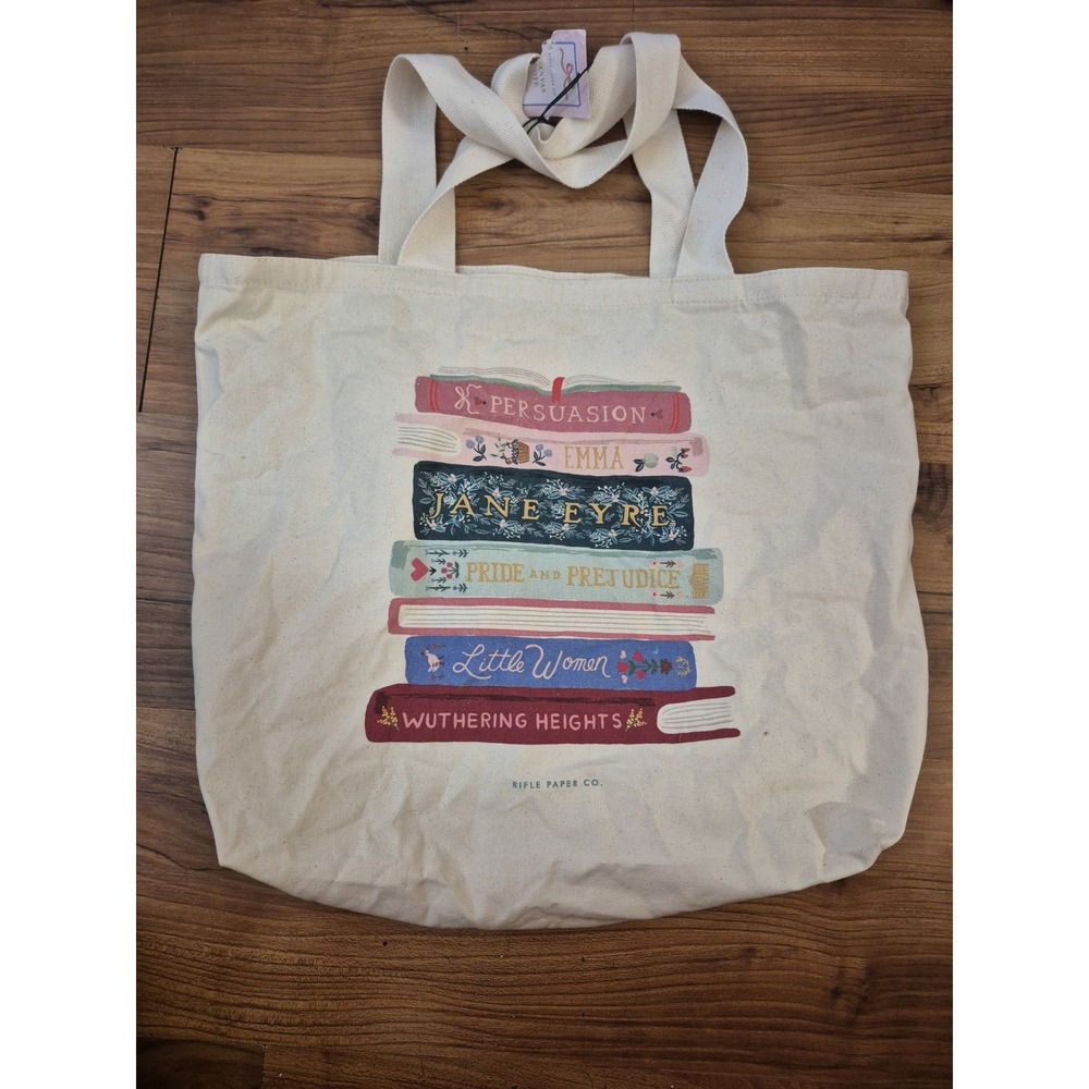 B10 Rifle Paper Co Ladies Night Book Club East West Canvas Tote NWT S25